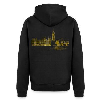London - Veste à capuche bio Premium Unisexe - noir - Dos - Nico (187cm)