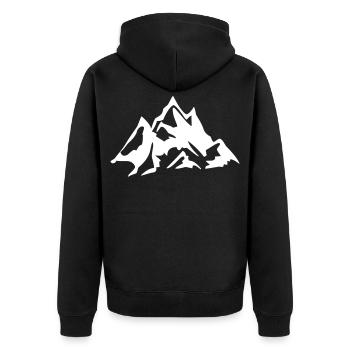 Montagnes - Montagnes - Veste à capuche bio Premium Unisexe - noir - Dos - Nico (187cm)