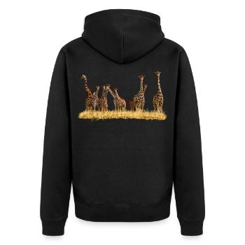 Giraffes - Unisex Premium Organic Zip Hoodie - black - Back - Nico (187cm)
