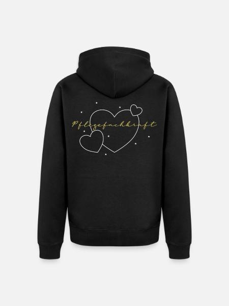 Pflege Herz Fachkraft Liebe - Unisex Premium Bio Zip Hoodie - Schwarz