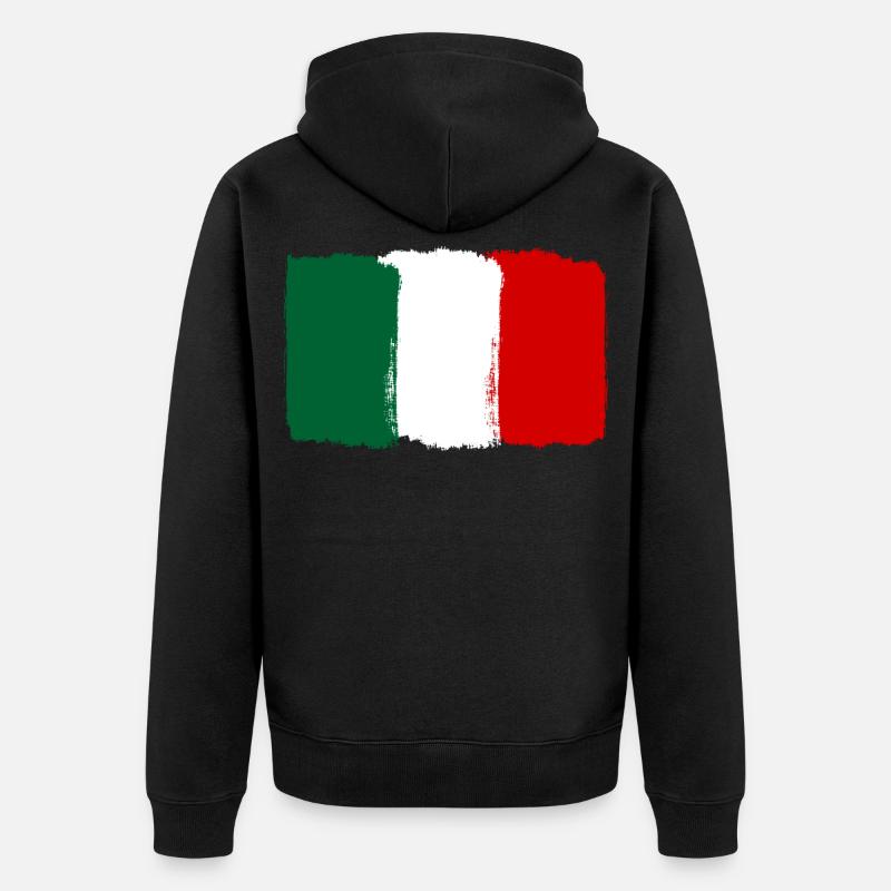 Drapeau de l’Italie utilisé look - Veste à capuche bio Premium Unisexe - noir