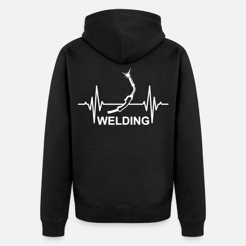 Battement de cœur de soudage - Veste à capuche bio Premium Unisexe - noir