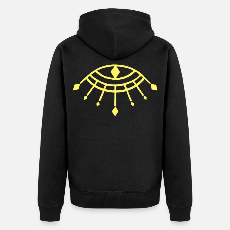 Oeil d'Horus jaune - Veste à capuche bio Premium Unisexe - noir