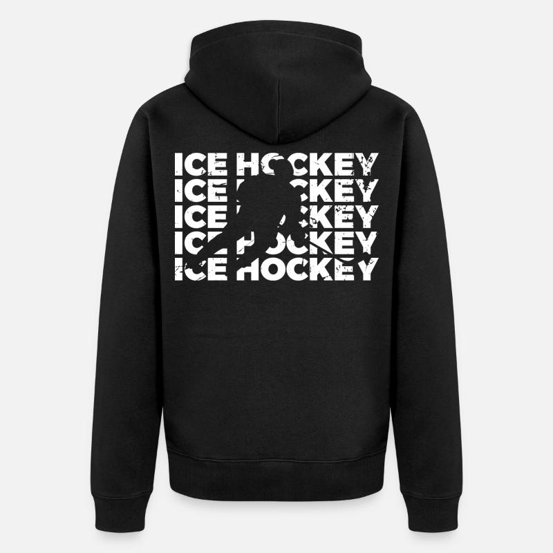 Hockey sur glace - Veste à capuche bio Premium Unisexe - noir