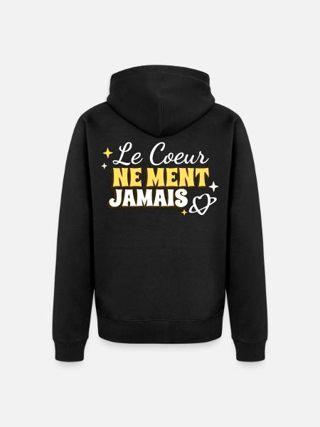 The Heart Never Lies - Unisex Premium Organic Zip Hoodie - black