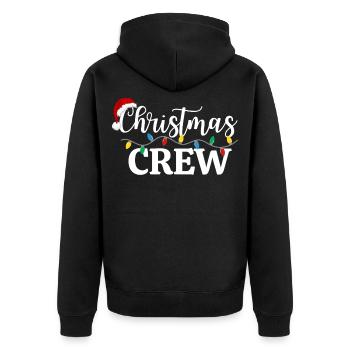 CHRISTMAS CREW - Unisex Premium Organic Zip Hoodie - black - Back - Nico (187cm)