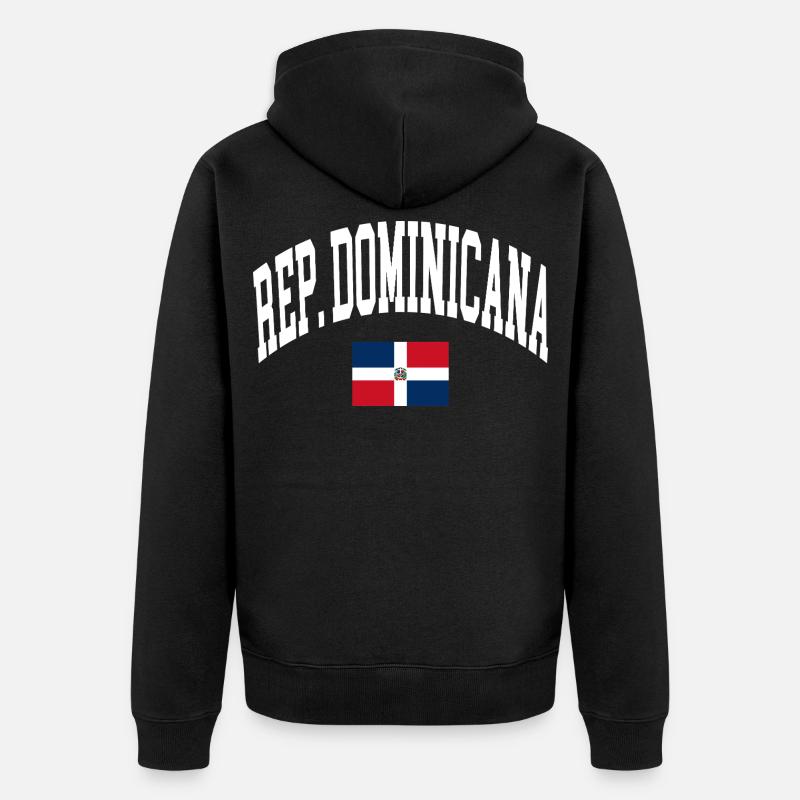 Drapeau de la République dominicaine - Veste à capuche bio Premium Unisexe - noir