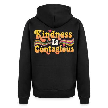 Kindness Emotional Learning Teacher SEL - Unisex Premium Organic Zip Hoodie - black - Back - Nico (187cm)