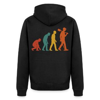 Evolution Of Metal Detecting Enthusiasts - Unisex Premium Organic Zip Hoodie - black - Back - Nico (187cm)