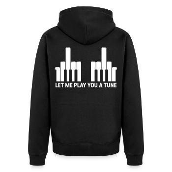 Touches de piano Doigts du majeur - Veste à capuche bio Premium Unisexe - noir - Dos - Nico (187cm)