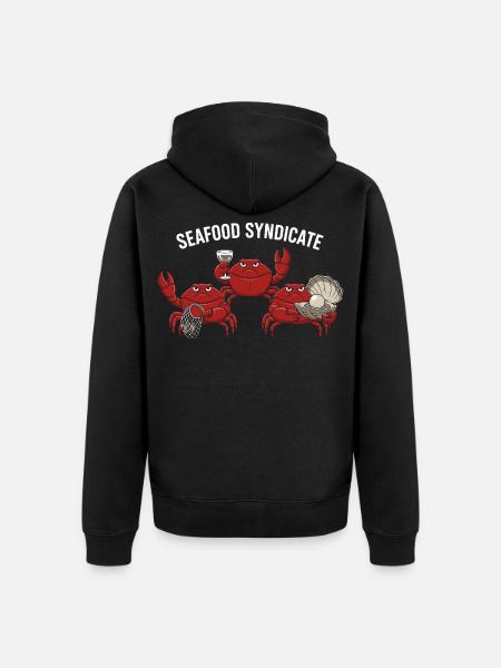 Seafood Syndicate Krabben Mafia - Unisex Premium Bio Zip Hoodie - Schwarz