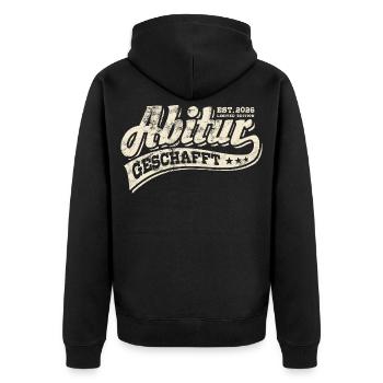 Abi Est 2026 - Abitur - Gift - Unisex Premium Organic Zip Hoodie - black - Back - Nico (187cm)