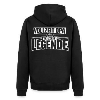 Full-time grandpa, part-time legend - Unisex Premium Organic Zip Hoodie - black - Back - Nico (187cm)