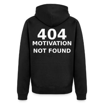 404 Motivation non trouvée – Avis de l’IT et du développeur - Veste à capuche bio Premium Unisexe - noir - Dos - Nico (187cm)