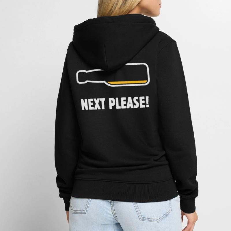 Next Please! (Bier / Bierchen / NEG 2C) Unisex Premium Bio Zip Hoodie