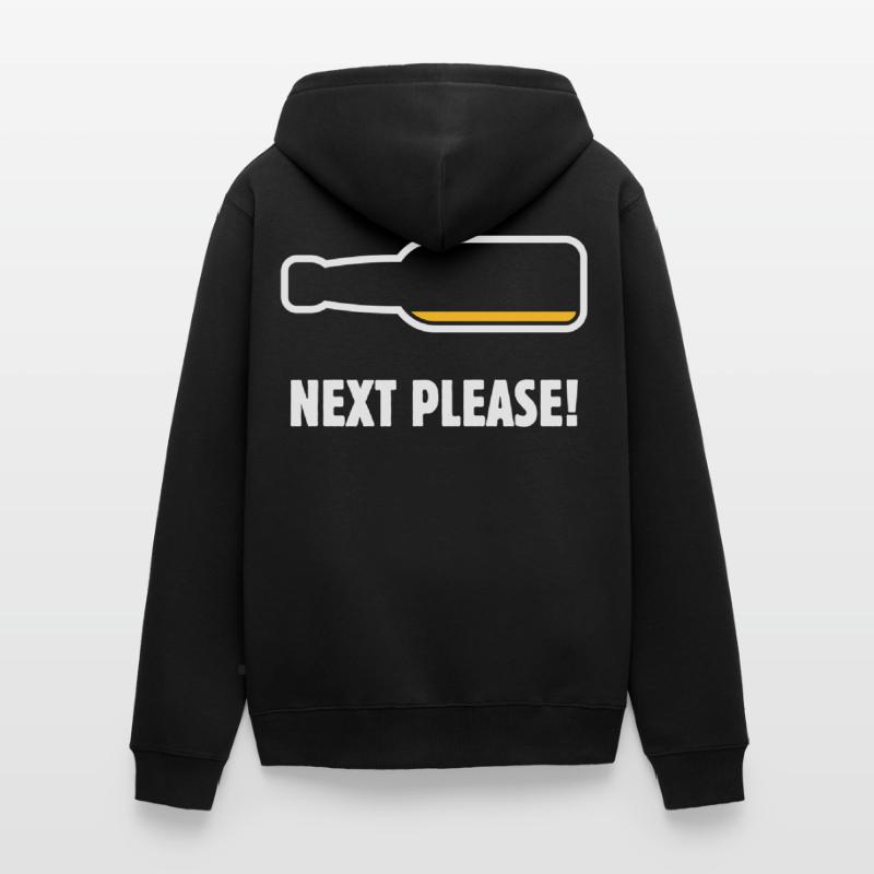 Next Please! (Bier / Bierchen / NEG 2C) Unisex Premium Bio Zip Hoodie