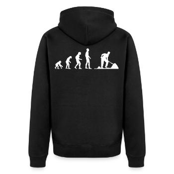 Construction workers work work evolution gift - Unisex Premium Organic Zip Hoodie - black - Back - Nico (187cm)