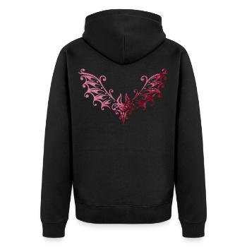 Bat bats vampire - Unisex Premium Organic Zip Hoodie - black - Back - Nico (187cm)