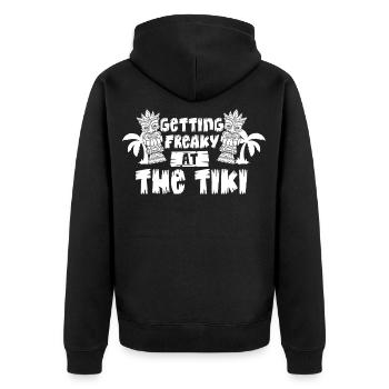 Hawaiianische Tiki Bar Hawaii Getränke Polynesian - Unisex Premium Bio Zip Hoodie - Schwarz - Hinten - Nico (187cm)