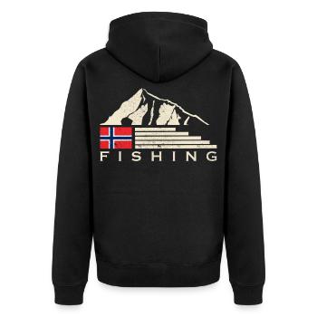 Norvège Pêche à la ligne Pêche - Veste à capuche bio Premium Unisexe - noir - Dos - Nico (187cm)