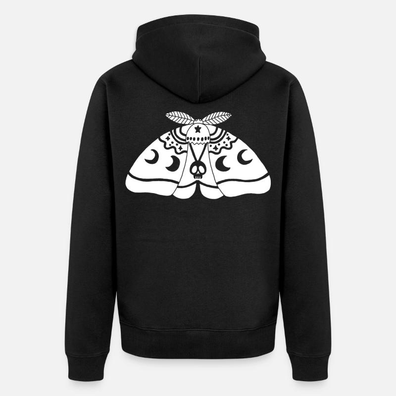 Papillon de nuit blanc - Veste à capuche bio Premium Unisexe - noir