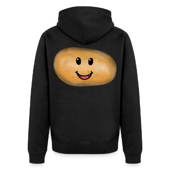 Kartoffel Gemüse Kartoffeln - Unisex Premium Bio Zip Hoodie - Schwarz - Hinten - Nico (187cm)