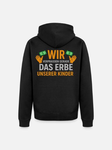 We are squandering our children's inheritance - Unisex Premium Organic Zip Hoodie - black