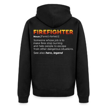 Fire brigade - Unisex Premium Organic Zip Hoodie - black - Back - Nico (187cm)