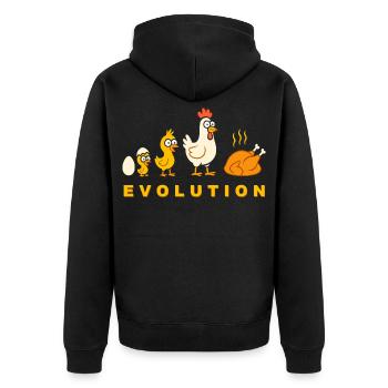 Evolution Poulet Poulet Poulet Drôle - Veste à capuche bio Premium Unisexe - noir - Dos - Nico (187cm)