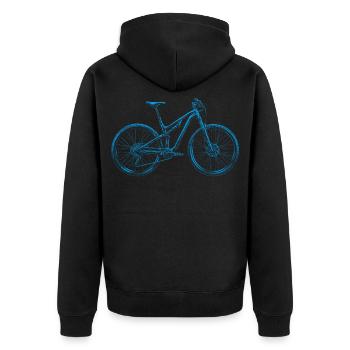 VTT Lineart Blue – Cadeau pour VTT - Veste à capuche bio Premium Unisexe - noir - Dos - Nico (187cm)