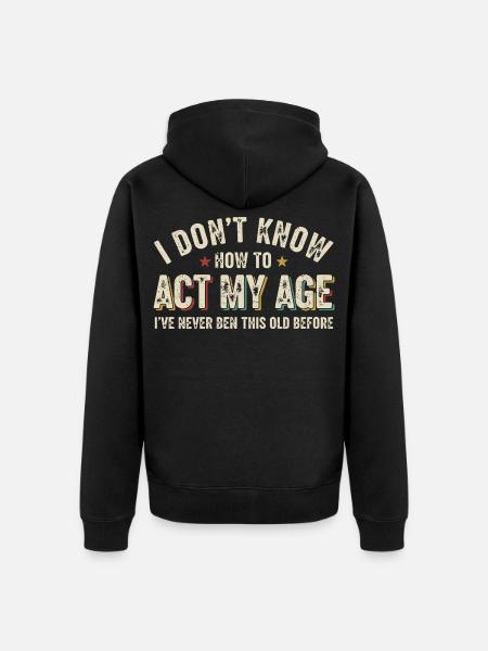 Humor Birthday Youth Eternal Retro - Unisex Premium Organic Zip Hoodie - black