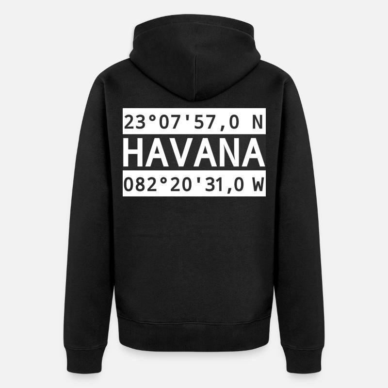 Coordonnées de La Havane - Veste à capuche bio Premium Unisexe - noir