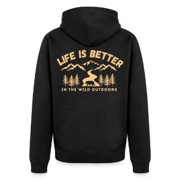 La vie est meilleure dans la nature - Nature Lover - Veste à capuche bio Premium Unisexe - noir - Dos - Nico (187cm)
