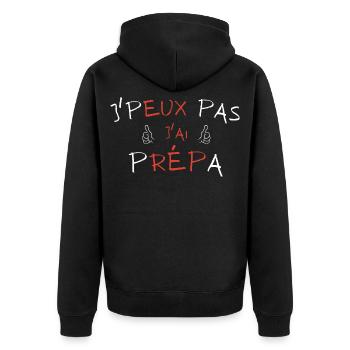 j'peux pas j'ai prépa - Veste à capuche bio Premium Unisexe - noir - Dos - Nico (187cm)