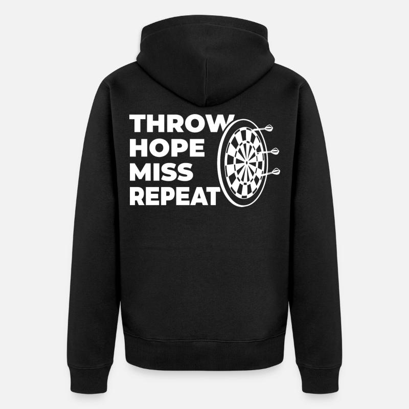 lancer, espérer, manquer, répéter - Veste à capuche bio Premium Unisexe - noir