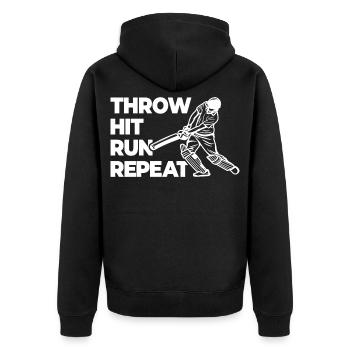 Throwing, hitting, repeating races - Unisex Premium Organic Zip Hoodie - black - Back - Nico (187cm)
