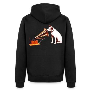 His Master's Voice painting - Unisex Premium Organic Zip Hoodie - black - Back - Nico (187cm)