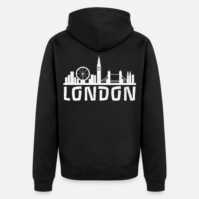 L’appel de Londres - Veste à capuche bio Premium Unisexe - noir