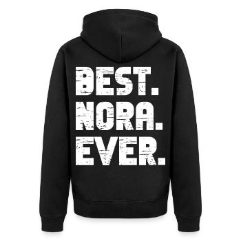 Meilleur cadeau rétro Nora jamais dire anniversaire - Veste à capuche bio Premium Unisexe - noir - Dos - Nico (187cm)