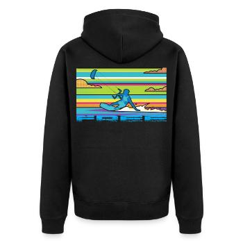Le kitesurf - Veste à capuche bio Premium Unisexe - noir - Dos - Nico (187cm)