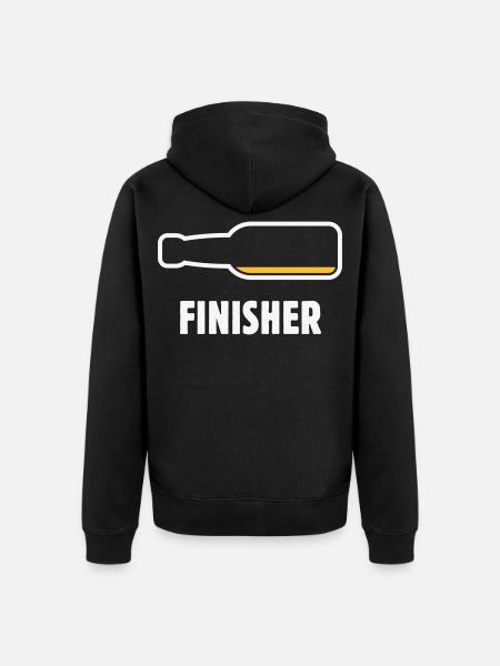 Finisher (Bier / Bierchen / Biertrinker / NEG 2C) - Unisex Premium Bio Zip Hoodie - Schwarz