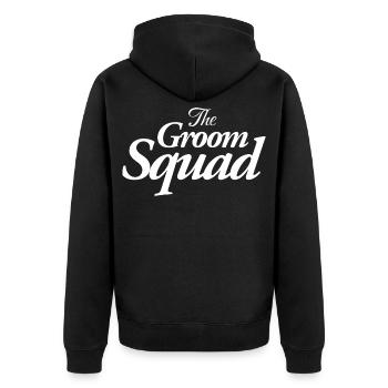 The Groom Squad - Unisex Premium Organic Zip Hoodie - black - Back - Nico (187cm)
