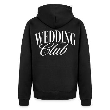 Wedding Club - Unisex Premium Bio Zip Hoodie - Schwarz - Hinten - Nico (187cm)