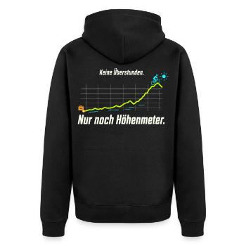Rentner Fahrrad Ruhestand Radfahren - Unisex Premium Bio Zip Hoodie - Schwarz - Hinten - Nico (187cm)