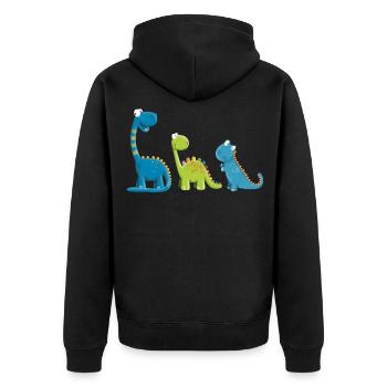 Lustige Dinosaurier Arten I Dino Kinder Geschenk - Unisex Premium Bio Zip Hoodie - Schwarz - Hinten - Nico (187cm)