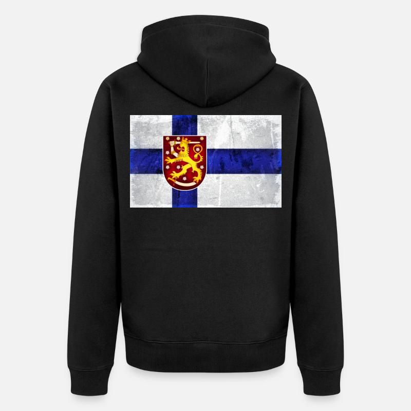 Drapeau de la Finlande Lion - Veste à capuche bio Premium Unisexe - noir