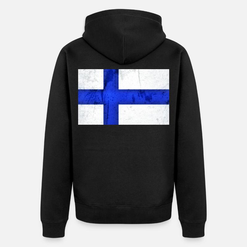 Drapeau de la Finlande - Veste à capuche bio Premium Unisexe - noir