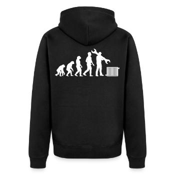Heizungsbauer Heizungsbau Heizungsinstallateur - Unisex Premium Bio Zip Hoodie - Schwarz - Hinten - Nico (187cm)