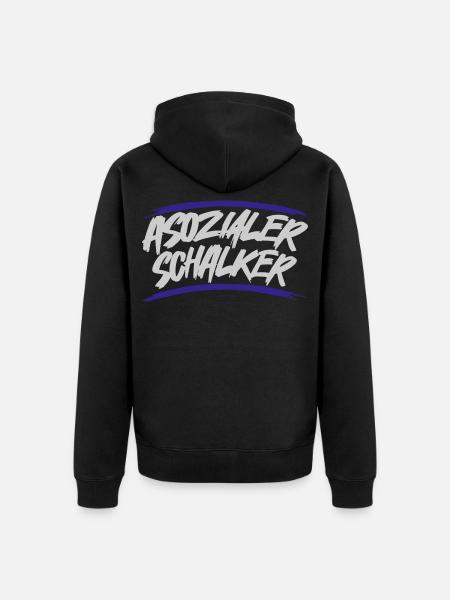 Asozialer Schalker | Gelsenkirchen Schalke - Unisex Premium Bio Zip Hoodie - Schwarz
