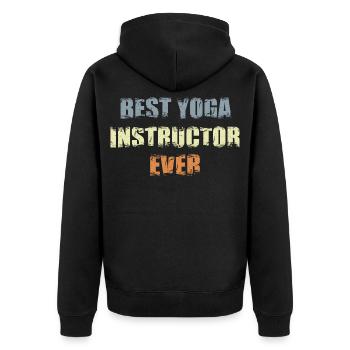 Meilleur professeur de yoga - Veste à capuche bio Premium Unisexe - noir - Dos - Nico (187cm)